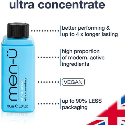 Men-U High-Performance Shave Cream With Tea Tree Oil And Moisturizers 100Ml - With Pump