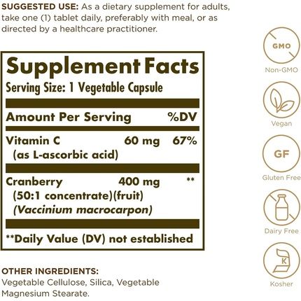 Solgar Cranberry Vegetable Capsules 60