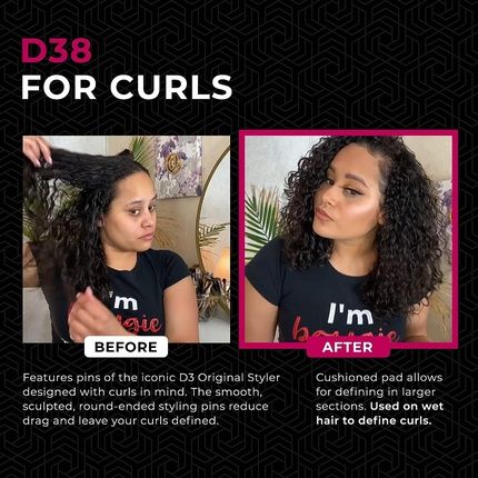 Denman D38 Power Paddle Black/Red - Image 3