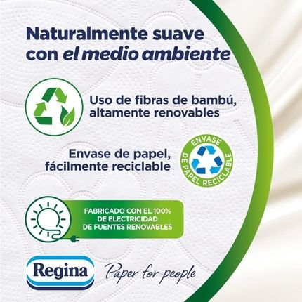Regina Soft Bamboo Toilet Paper 8 Rolls 3 Layers 160 Sheets Natural Softness - Image 3