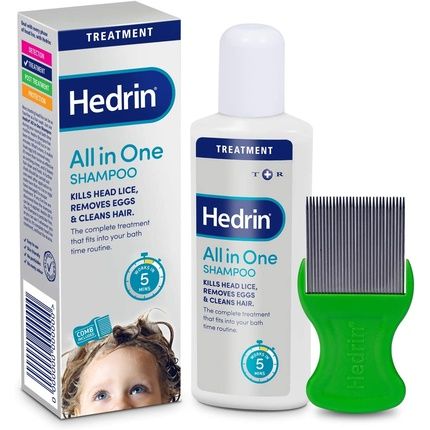 Hedrin All In One Shampoo 100Ml - Kills Head Lice, Removes Eggs, And Cleans Hair