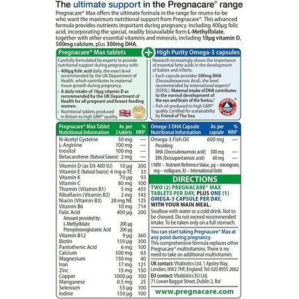 Pregnacare Max Pregnancy Vitamins Supplement With Folic Acid And Omega-3 Dha - Uk'S No.1 Pregnancy Brand By Vitabiotics