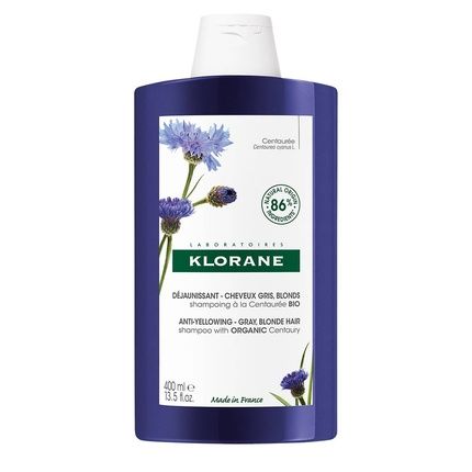 Klorane Centaurea Shampoo 400Ml Antiyellowing Shampoo For White Gray And Platinum Blonde Hair