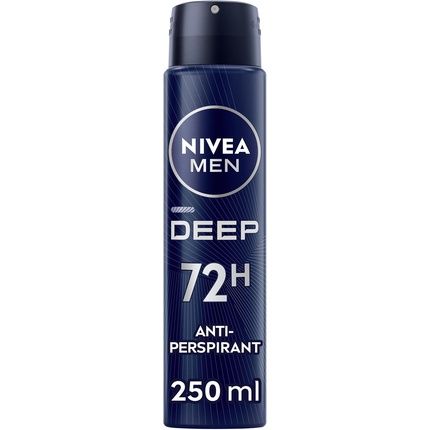 Nivea Men Deep Black Carbon Anti-Perspirant Spray 250Ml - Men'S Deodorant Spray