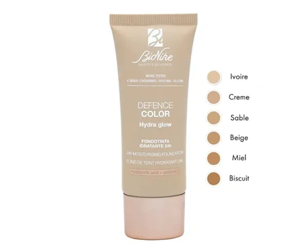 Bionike Defence Color Hydra Glow Foundation Moisturizing 24 Hours With Hyaluronic Acid And Spf 15 For Normal And Dry Skin Antioxidant And Protective Gives A Radiant 105 Honey