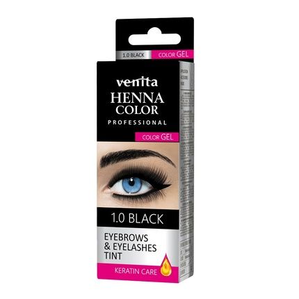 Venita Professional Henna Color Gel Eyebrow And Eyelash Dye 1.0 Black