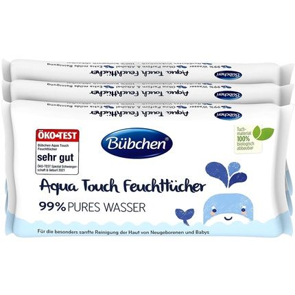 Bubchen Aqua Touch Moisturizing Wipes 144 Pieces - Pack Of 3