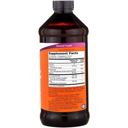 Now Foods Liquid Glucosamine & Chondroitin Msm Nutrient 473Ml