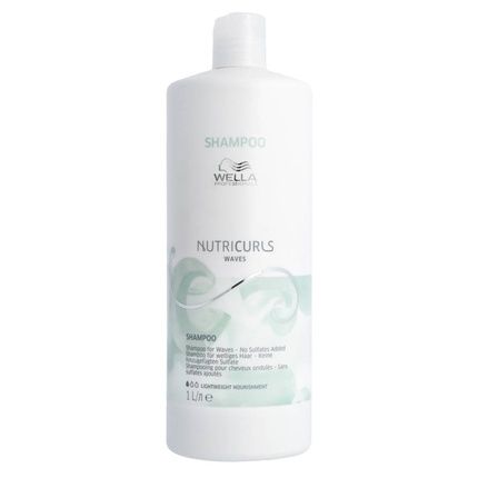 Wella Professionals Nutricurls Shampoo For Waves 1000Ml Moisturizing Shampoo For Wavy And Curly Hair
