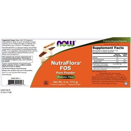 Now Foods Nutra Flora Fos 4Oz 113G