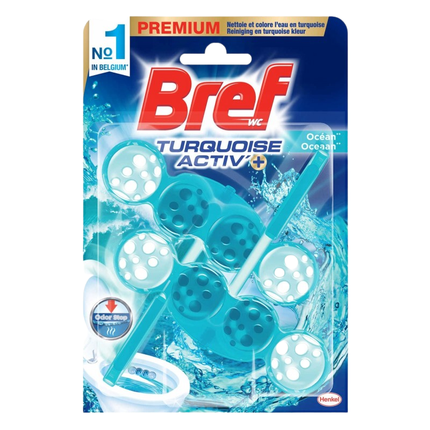 Bref Wc Turquoise Activ Colouring Toilet Hanger Ocean 2 X 50 Grams