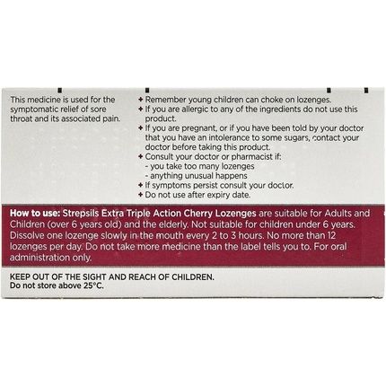 Dianal Boutique Extra Triple Action Cherry Lozenges 16 Ct