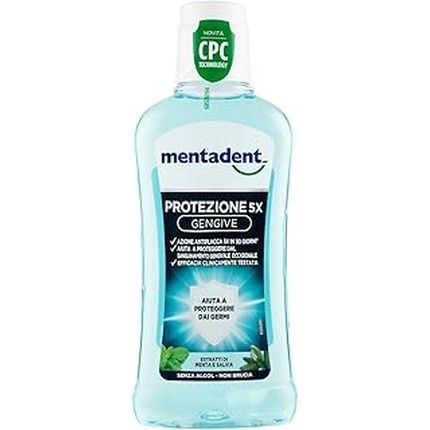 Mentadent Mouthwash Mentadent Protection 5X Gums With Cpc Against Occasional Gum Bleeding 400 Ml