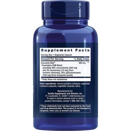 Life Extension Curcumin Elite Turmeric Extract 60 Vcaps 80G