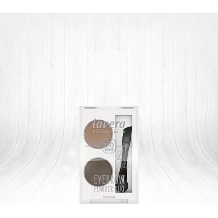 Lavera Eyebrow Powder Duo Natural Cosmetics Talc-Free Vegan With Mineral Colour Pigments And Organic Jojoba Oil