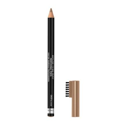 Rimmel Brow This Way Brow Pencil With Brush 003 Dark Brown 0.25G