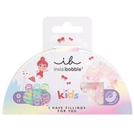 Invisibobble Kids Hair Bobbles For Girls Pink And Rainbow Hair Elastics 4 Pieces