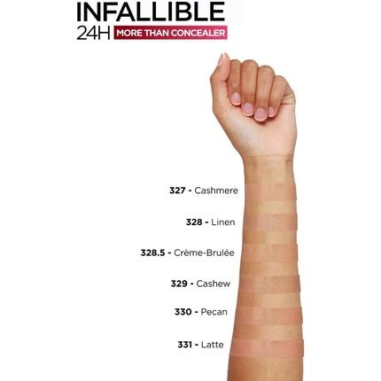 L'Oreal Paris Infallible 24H More Than Concealer Full Coverage Longwear Matte Finish 11Ml 329 Cashew - Image 3