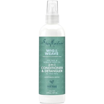 Shea Moisture 2In1 Conditioner And Detangler Leave-In Conditioner For Wig Tea Tree And Borage Seed Oil Paraben Free Conditioner 8 Oz