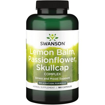 Swanson Lemon Balm Passion Flower Skullcap Complex 180 Capsules