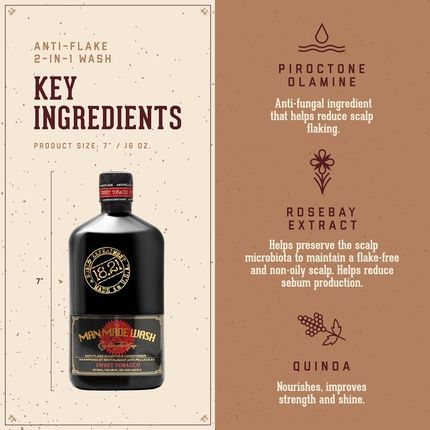 18.21 Man Made Anti-Flake 2-In-1 Shampoo & Conditioner Sweet Tobacco - Image 3