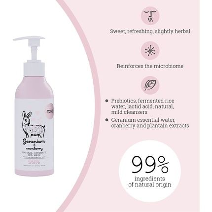 Yope Natural Intimate Gel Wash Geranium And Cranberry