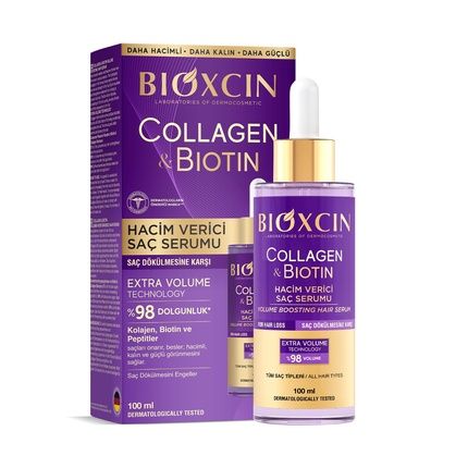 Bioxcin Collagen Biotin Volumizing Hair Serum Thickening Strengthening Formula