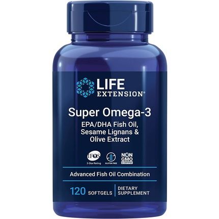 Life Extension Super Omega-3 Epa/Dha With Sesame Lignans And Olive Extract 120 Softgels