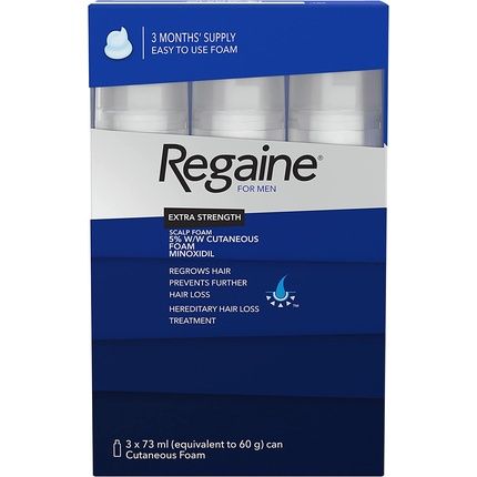 Regaine For Men Hair Loss And Hair Growth Scalp Foam Treatment With Minoxidil 73Ml - Pack Of 3