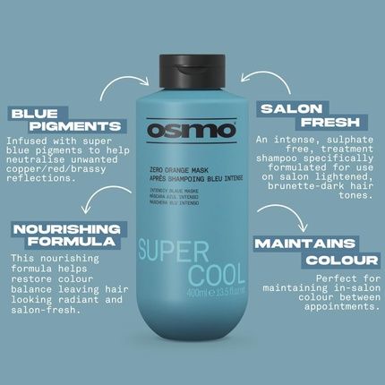 Osmo Super Blue Toning Mask For Brunettes Zero Orange Nourish Hydrate