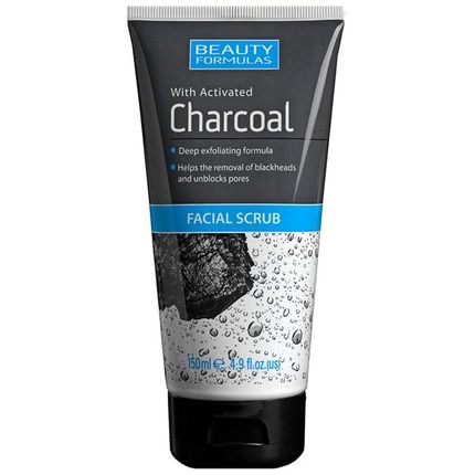 Beauty Formulas Charcoal Facial Scrub Cleansing Peeling With Activated Charcoal 150Ml