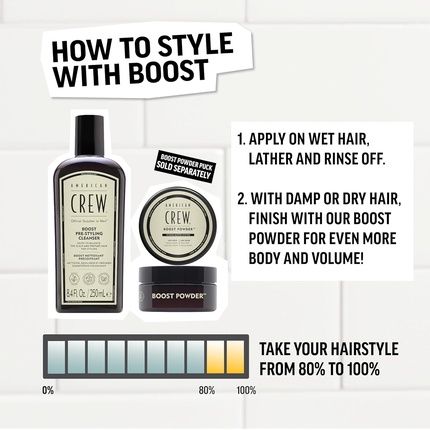 American Crew Boost Pre-Styling Shampoo Volume Styling Hair Product For Men - Image 3
