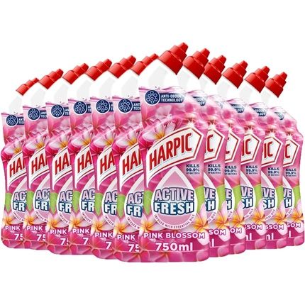 Harpic Active Fresh Toilet Cleaner Gel Removes Limescale And Stains Pink Blossom 1 Count