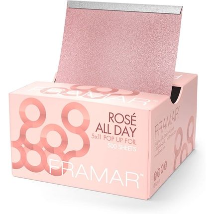 Framar Rose Embossed Pop Up Hair Foil For Highlighting And Coloring Hair 500 Sheets