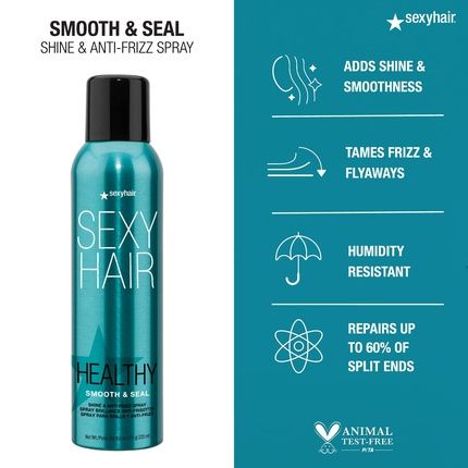 Sexyhair Healthy Smooth And Seal Shine And Anti-Frizz Spray For All Hair Types 6 Fl Oz - Image 3