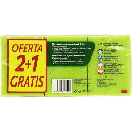 Scotch-Brite Green Fiber Sponge 82X117Mm