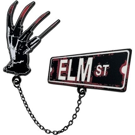 Nightmare On Elm St Pin Badge Set With Connecting Chain