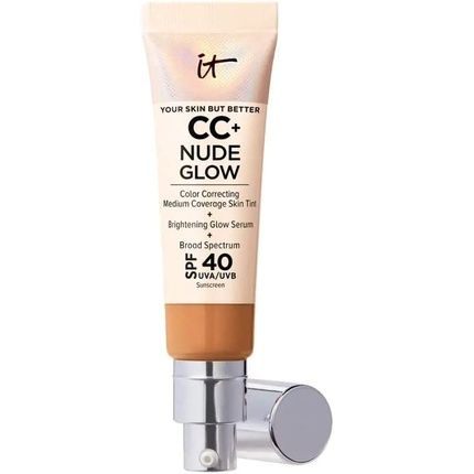 كريم أساس CC+ Nude Glow خفيف الوزن ومصل متوهج مع عامل حماية من الشمس بدرجة 40