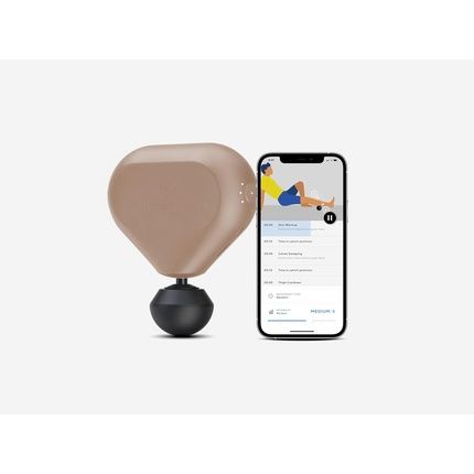 Theragun Mini 2.0 Electric Hand Massage Gun Compact Deep Tissue Treatment For On-The-Go Portable Percussive Massager With Quietforce Technology + 3 Foam Attachments Desert Rose 2.0