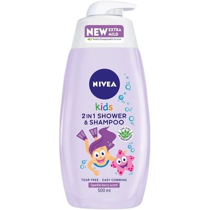 Nivea Aloe Vera Kids 2 In 1 Shower And Shampoo Very Berry 500Ml