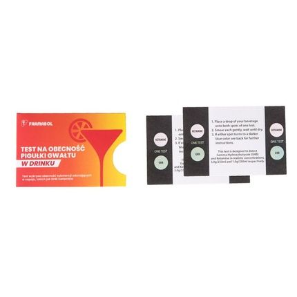 Farmabol Test Strips For The Presence Of Date Rape Drug In Drinks 2 Pieces
