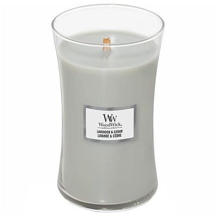 Woodwick Scented Candle Vase Large Lavender & Cedar 6095 G