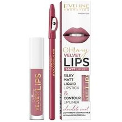 Eveline Cosmetics Oh My Velvet Lips Matt Lip Kit 45 Ml 03 Rose Nude