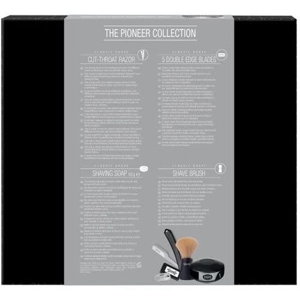 Wilkinson Sword Barber'S Style Pioneer Collection Razor With 5 Double Blades, Shaving Brush, And Shaving Soap