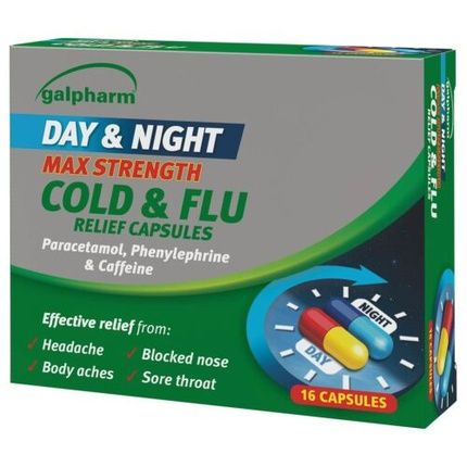 Galpharm Day & Night Max Strength Cold & Flu Relief 16 Capsules - Image 3