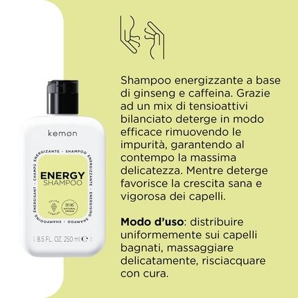 Kemon Energy Energizing Shampoo With Ginseng And Caffeine