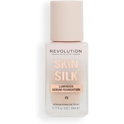 Makeup Revolution Skin Silk Serum Foundation Light To Medium Coverage With Hyaluronic Acid F3 23Ml