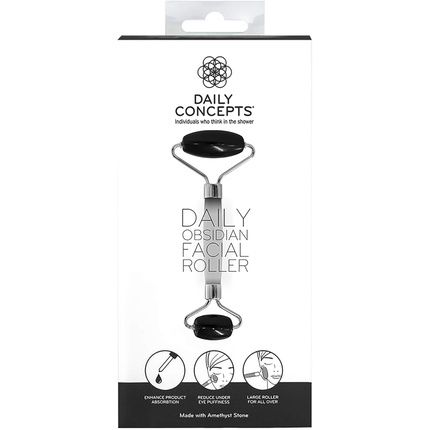 Daily Concepts Daily Obsidian Facial Roller Helps Flush Lymphatic System, Increase Circulation, Reduce Puffiness And Relieve Tension Vegan 150G