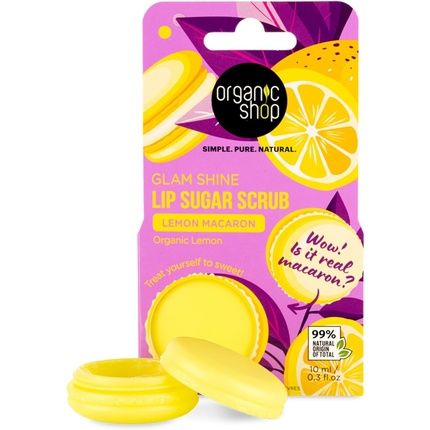 Organic Shop Lip Sugar Scrub Lemon Macaron 10Ml