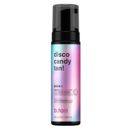 B.Tan Dark Fake Tan Disco Candy Tan Fast 1 Hour Sunless Tanner Mousse Candy-Scented Sweat-Proof Transfer Resistant No Fake Tan Smell No Added Nasties Vegan Cruelty Free 200Ml